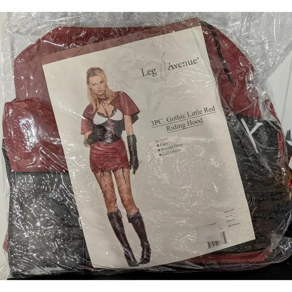 LEG AVENUE Y2K GOTHIC LITTLE RED RIDING HOOD NEW - Picture 2 of 3